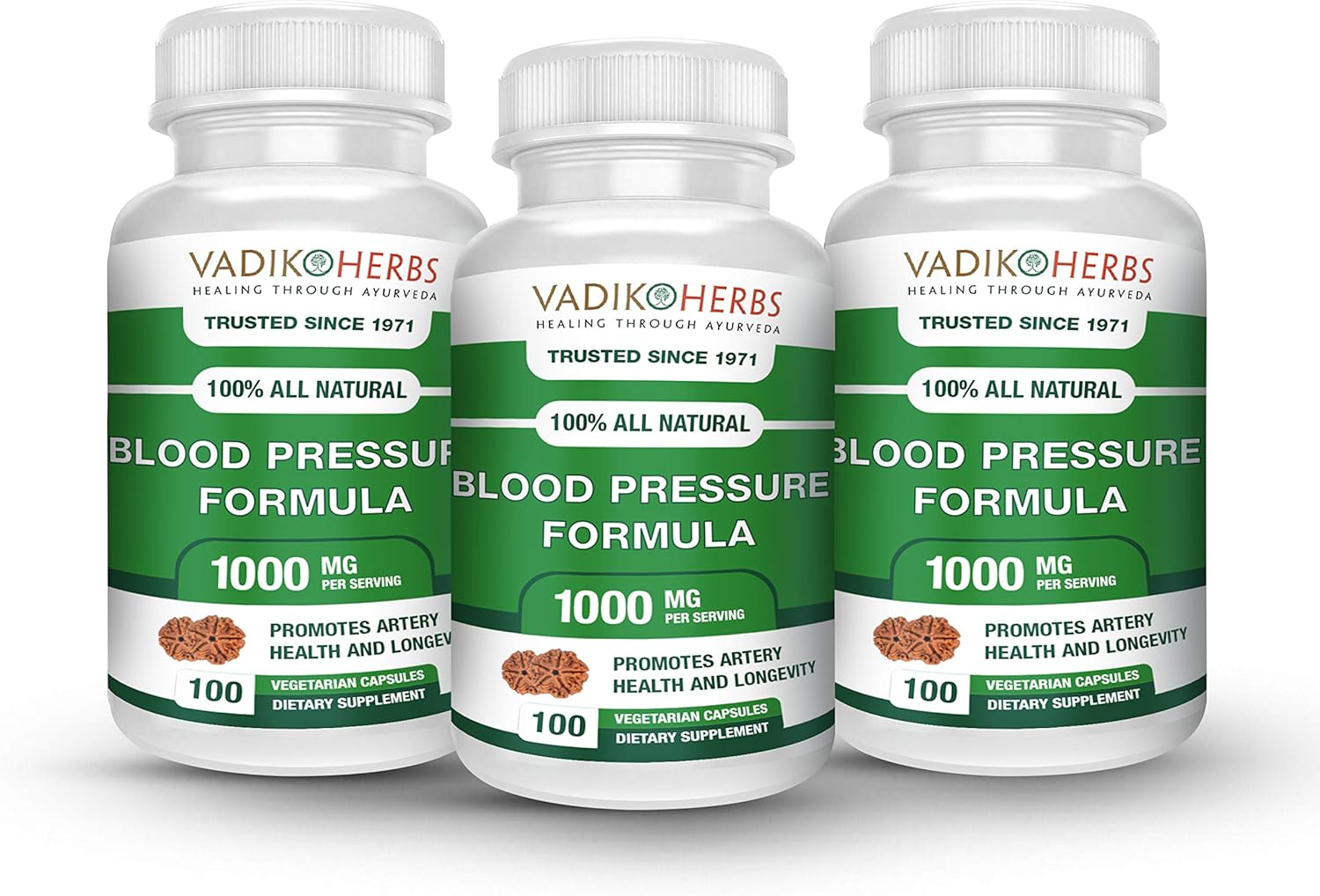 Clinically Formulated Vadik Herbs Blood Pressure Formula with Pure Ayurvedic Herbs - 3 Pack