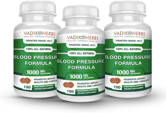 Clinically Formulated Vadik Herbs Blood Pressure Formula with Pure Ayurvedic Herbs - 3 Pack