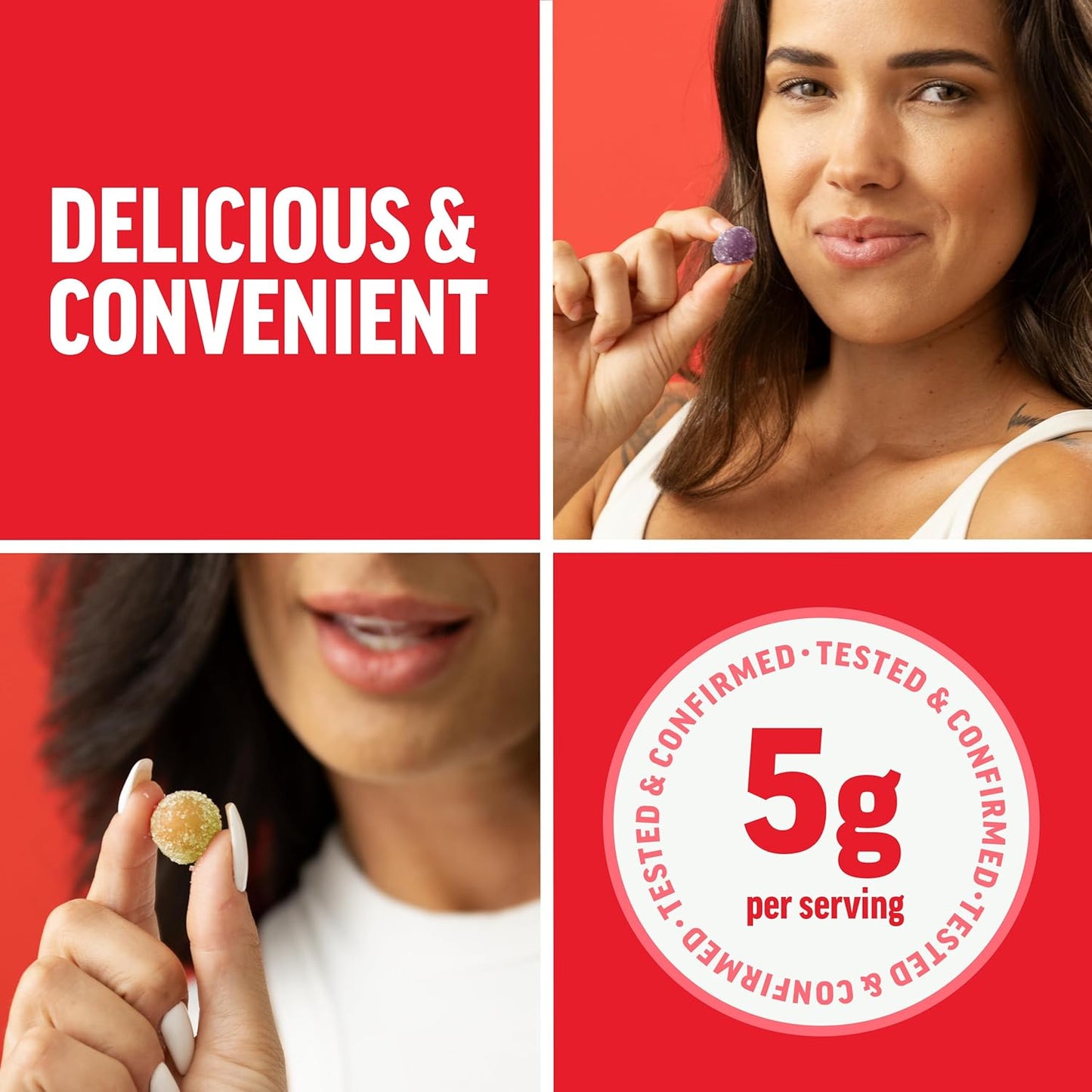 Clinically Studied Force Factor Creatine Gummies - 5g Creatine Monohydrate for Muscle Gain, Strength, Recovery - Assorted Fruit Flavors, 30 Servings