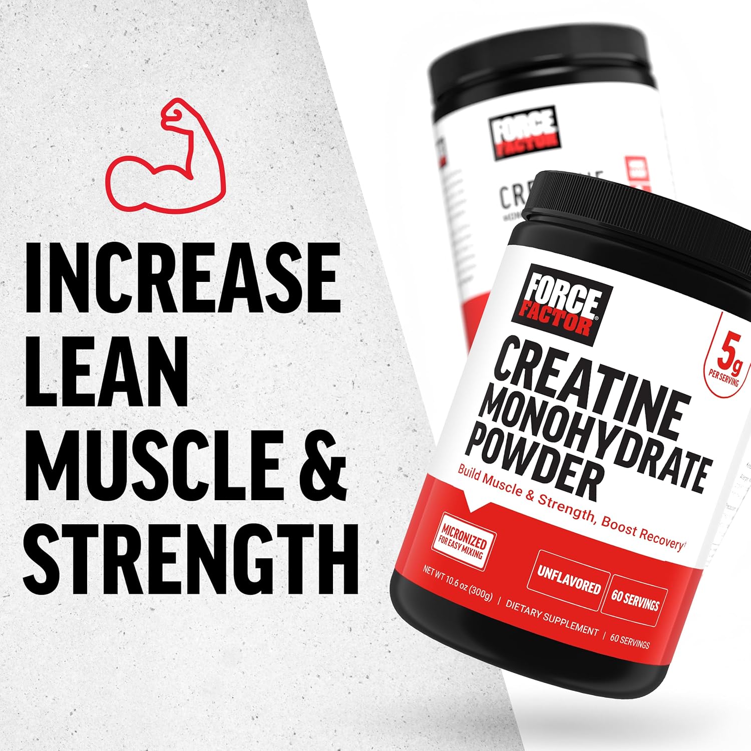 Clinically Studied Micronized Creatine Monohydrate Powder for Muscle Gain and Strength, 5g Dose, Unflavored - 60 Servings