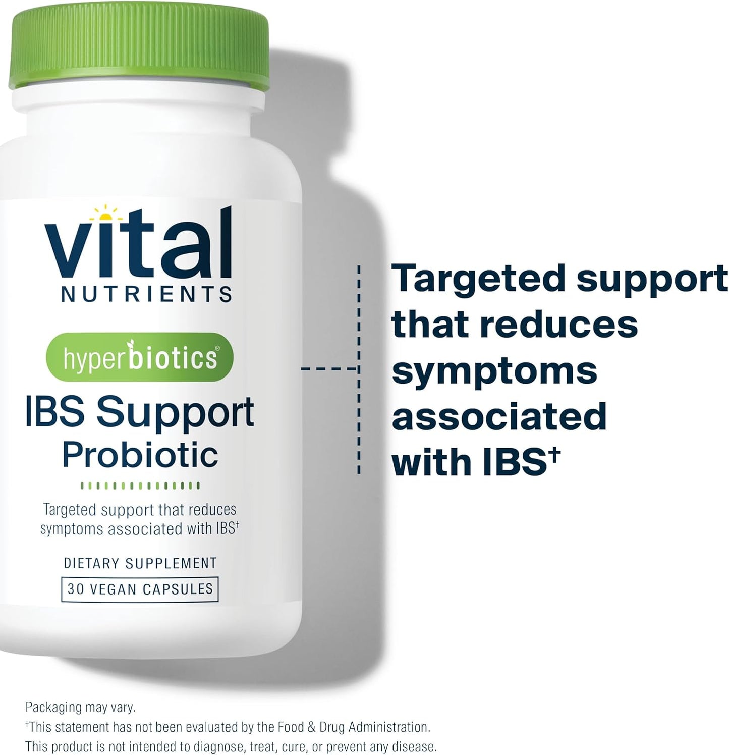 Clinically Studied Vegan Probiotic for IBS Relief - Reduce Symptoms of Bloating, Gas, Diarrhea, & Abdominal Discomfort - 30 Capsules