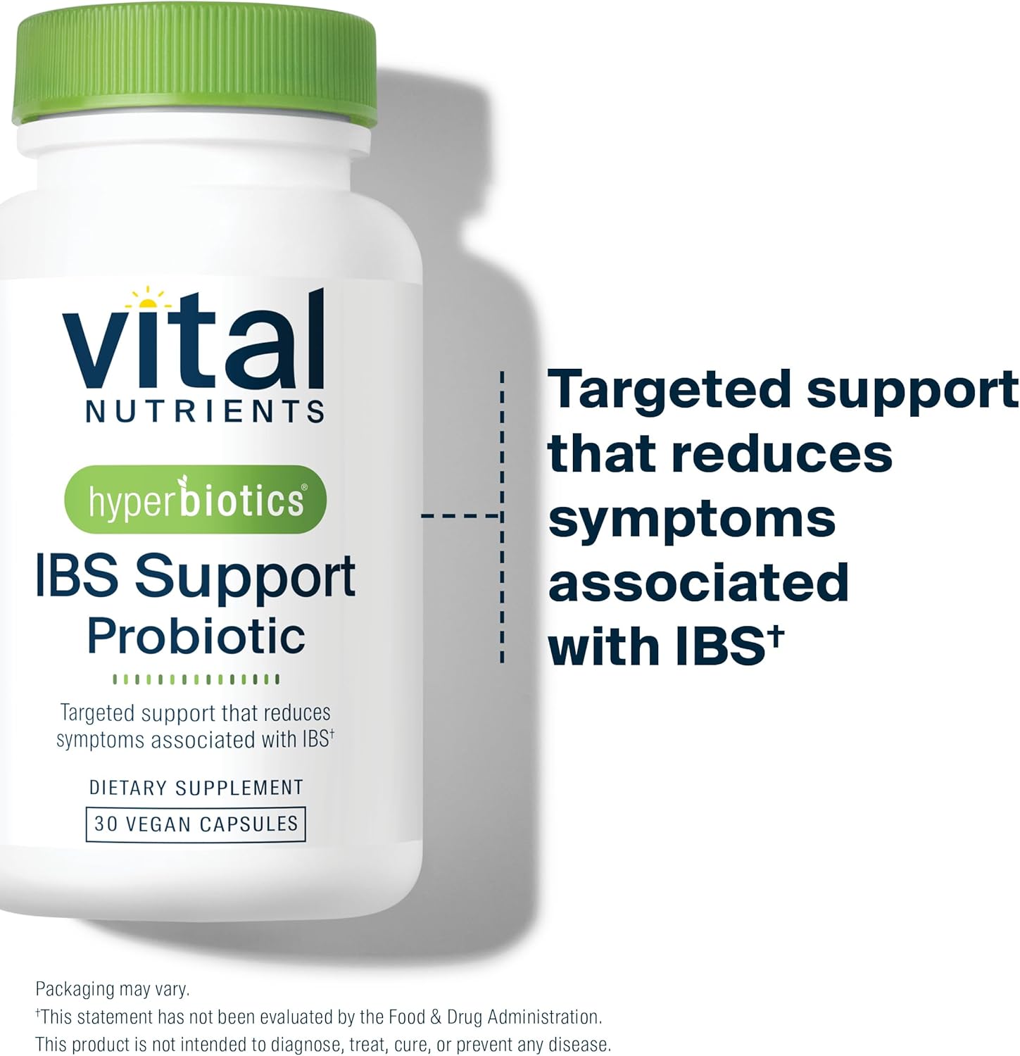 Clinically Studied Vegan Probiotic for IBS Relief - Reduce Symptoms of Bloating, Gas, Diarrhea, & Abdominal Discomfort - 30 Capsules