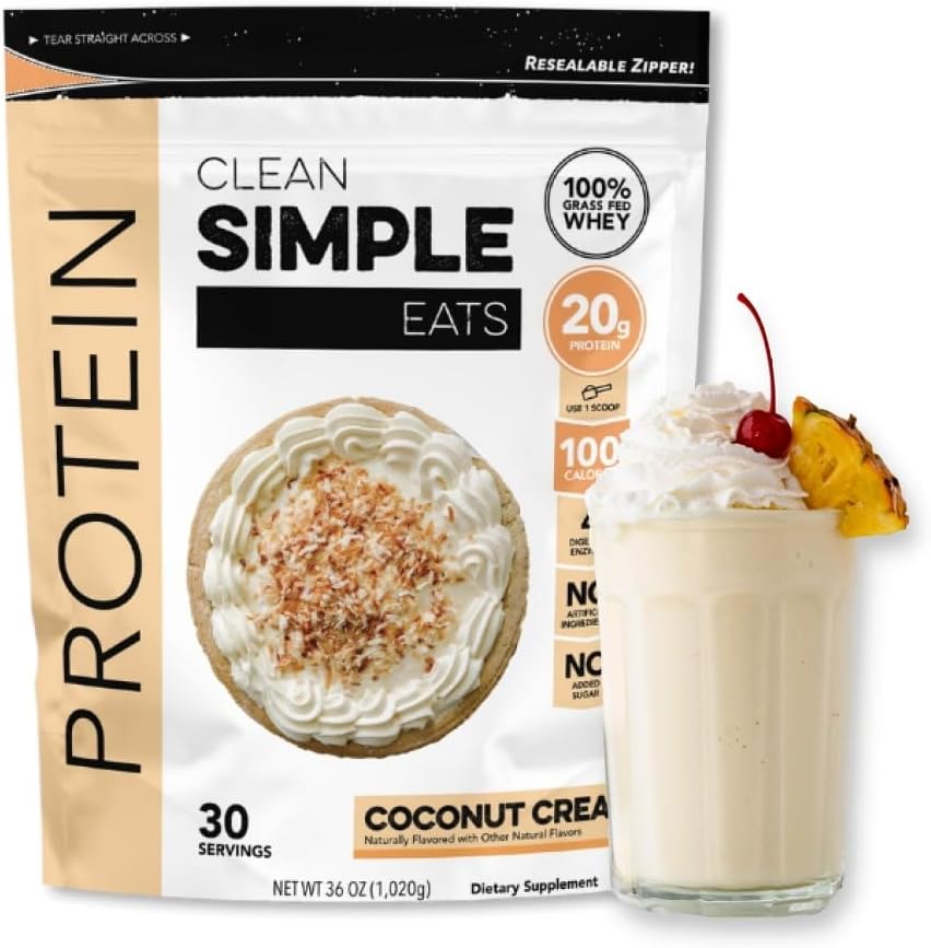 Coconut Cream Whey Protein Powder - Natural Sweetened, Cold-Processed, 20g Protein per Serving (30 Servings)