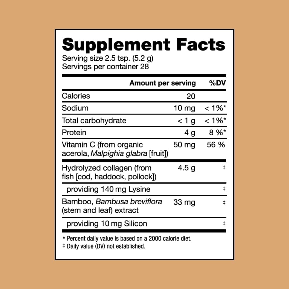Coconut Flavored Marine Collagen Powder with Co-Factors | Hydrolyzed Fish Collagen Peptides with Vitamin C and Silicon | Promotes Healthy Hair, Skin, and Nails