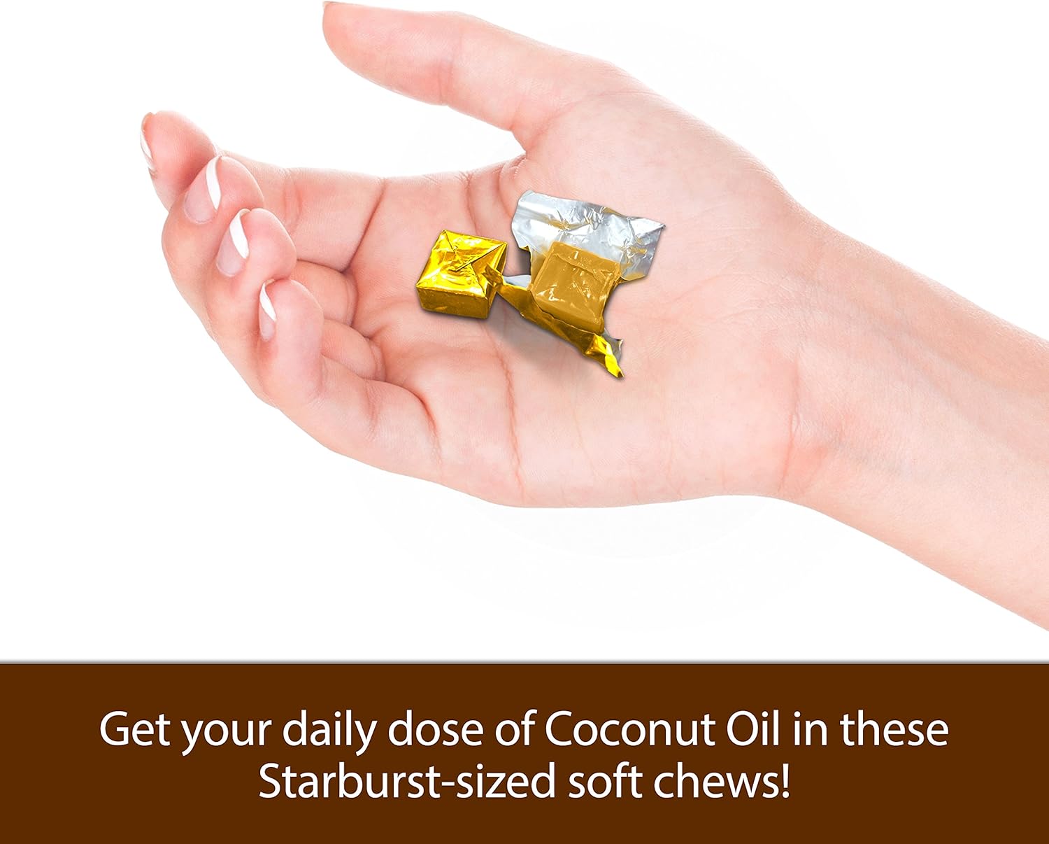 Coconut Oil Soft Chews for Healthy Metabolism & Appetite Control - Delicious Coconut Caramel Flavor - 30 Count
