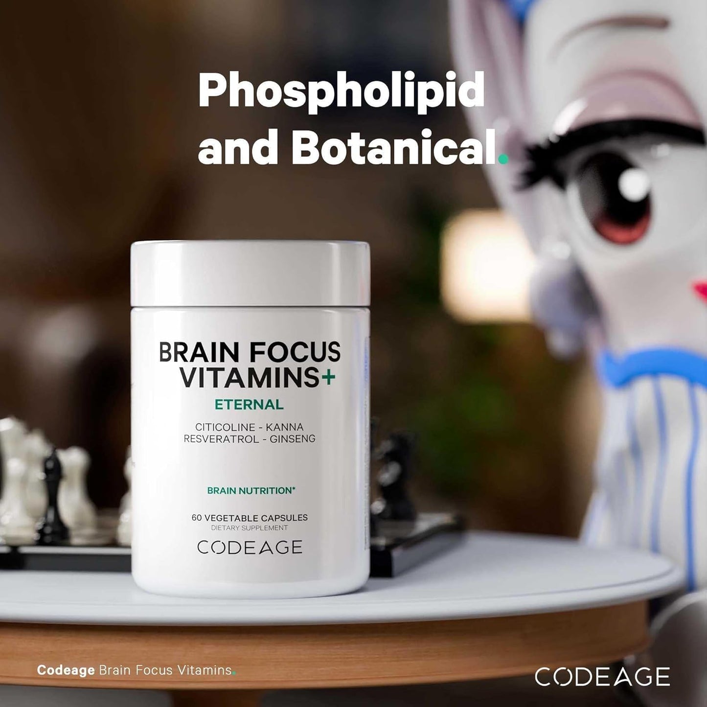 Codeage Brain Focus Nootropic Supplement with Citicoline Cognizin, Panax Ginseng, Resveratrol, Gotu Kola, B12 - Liposomal Delivery - 60 Capsules