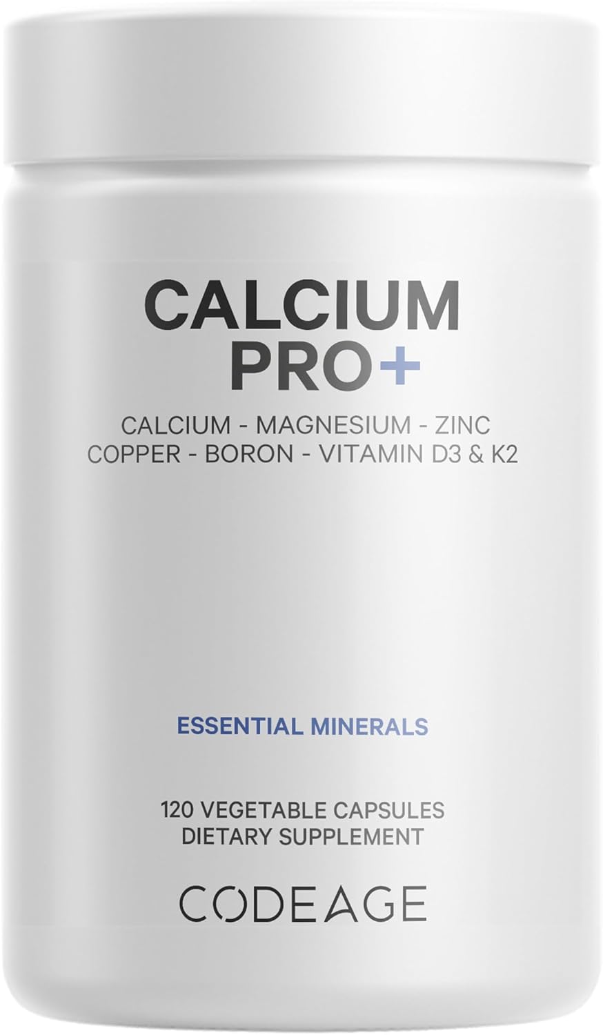 Codeage High Calcium Vitamins with Vitamin D3 & Magnesium - 2-Month Supply - Non-GMO Elemental Calcium Pills - 120 Capsules