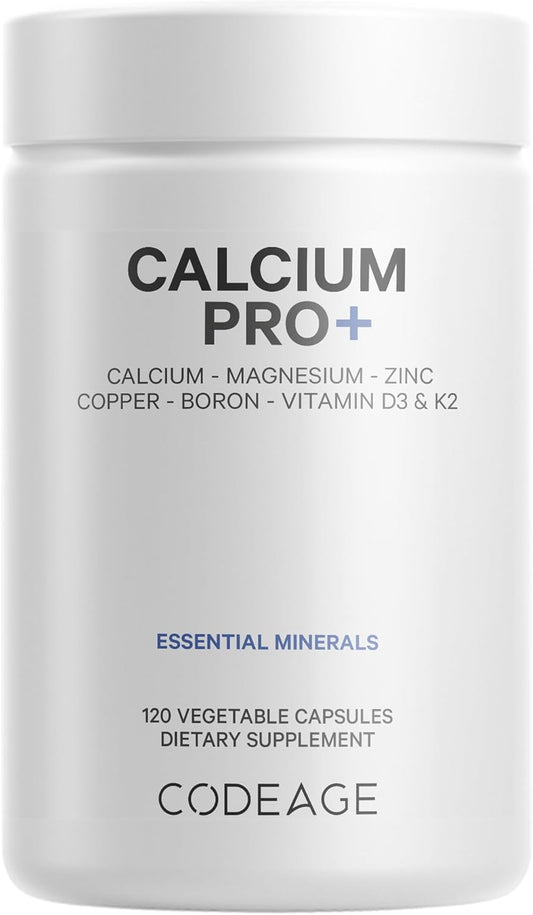 Codeage High Calcium Vitamins with Vitamin D3 & Magnesium - 2-Month Supply - Non-GMO Elemental Calcium Pills - 120 Capsules