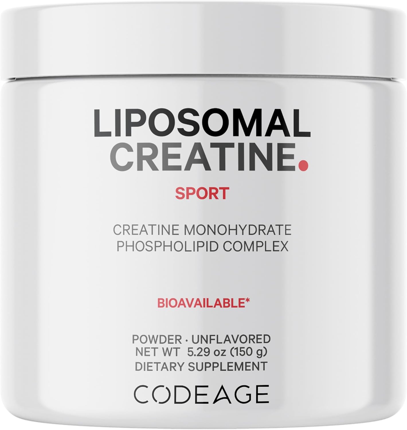 Codeage Liposomal Creatine Powder Supplement - 5000mg Pure Creatine Monohydrate for Pre & Post Workouts - Unflavored Micronized Creatine Powder - Creatinine for Sports - 30 Servings