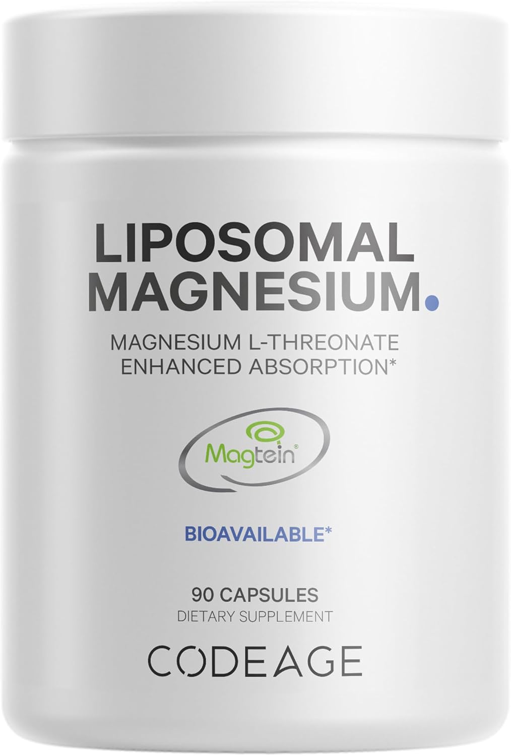 Codeage Liposomal Magnesium L-Threonate Supplement - 90 Capsules for Brain Health & Memory Support