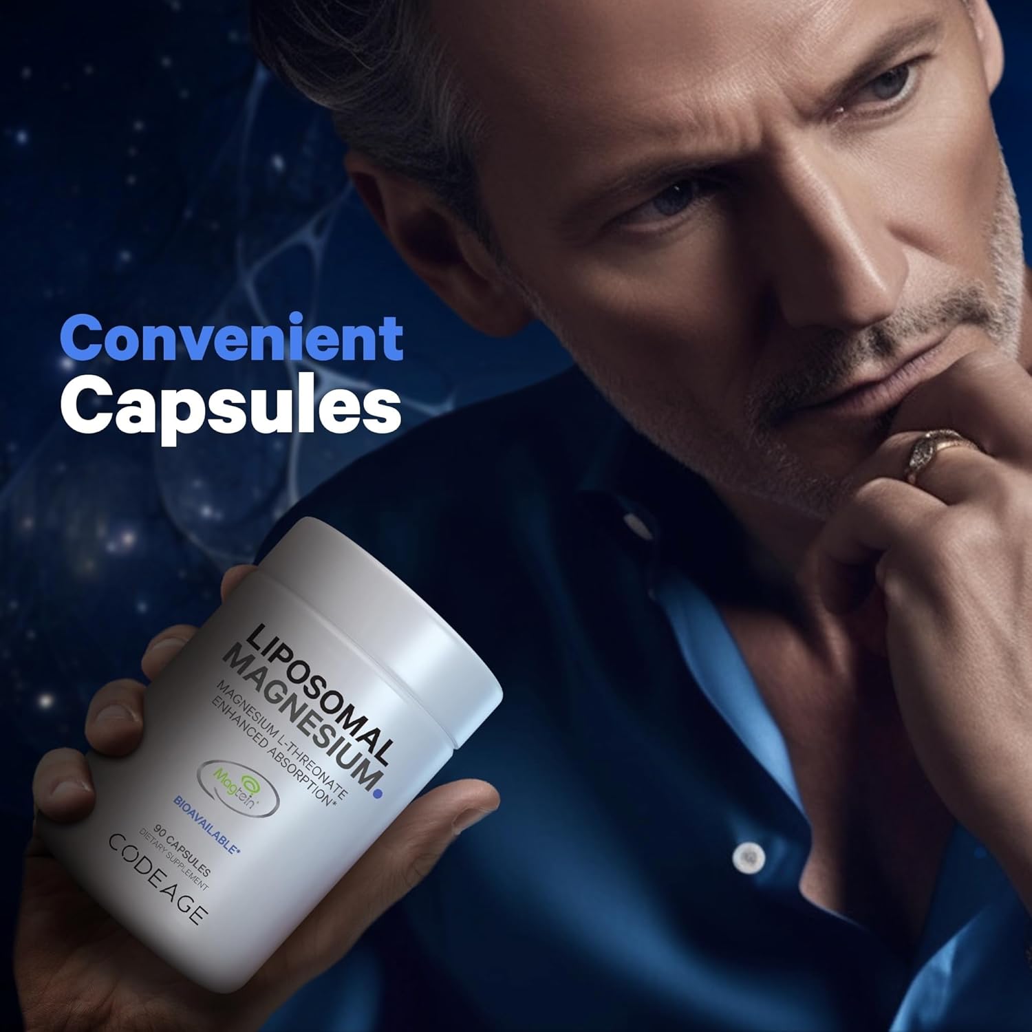 Codeage Liposomal Magnesium L-Threonate Supplement - 90 Capsules for Brain Health & Memory Support