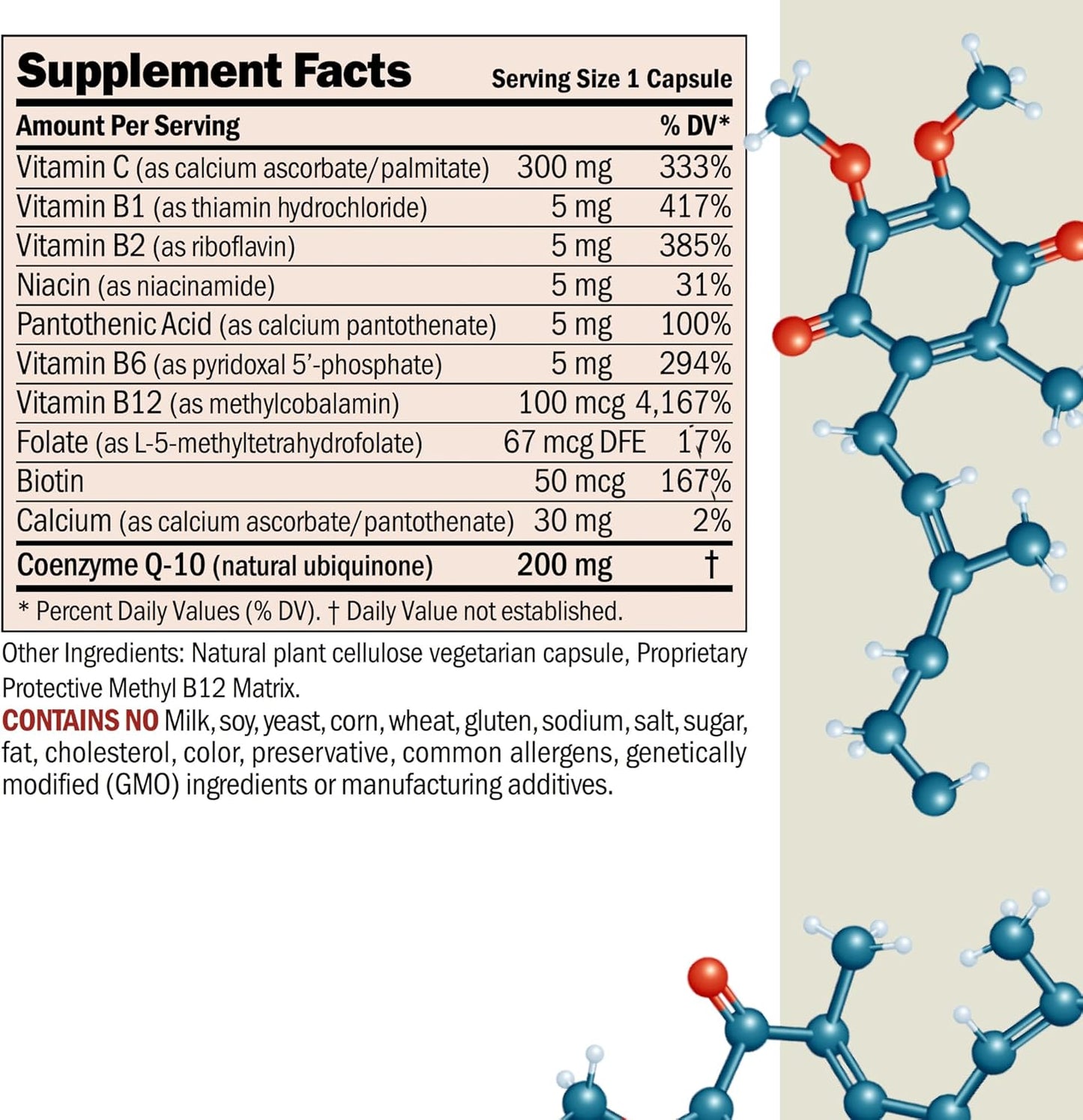 Coenzyme Q-10 200mg Capsules for Energy and Organ Health, Antioxidant Support, Anti-Aging, with B-Complex - 30 Easy-to-Swallow Capsules by ANDREW LESSMAN