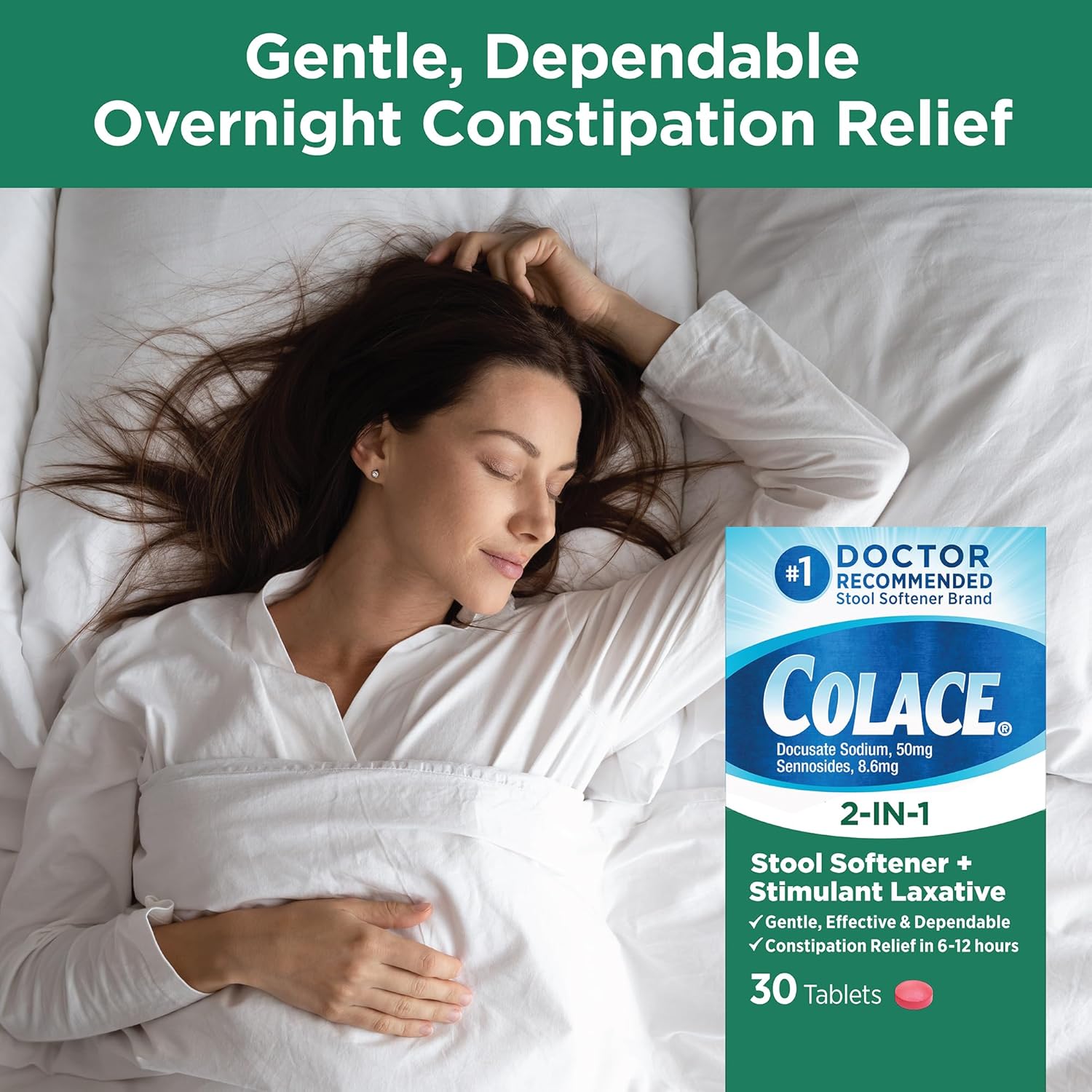 Colace Stool Softener with Vitafusion Fiber Gummies, 30 Ct & 90 Ct, Sugar-Free Fruit Flavored