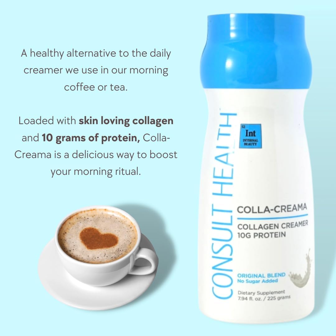 Colla-Creama Collagen Creamer Supplement: 10g Protein, Ketogenic Blend, Powder Coffee Creamer with Coconut Oil and MCT Oil for Energy Boost - 7.94 oz