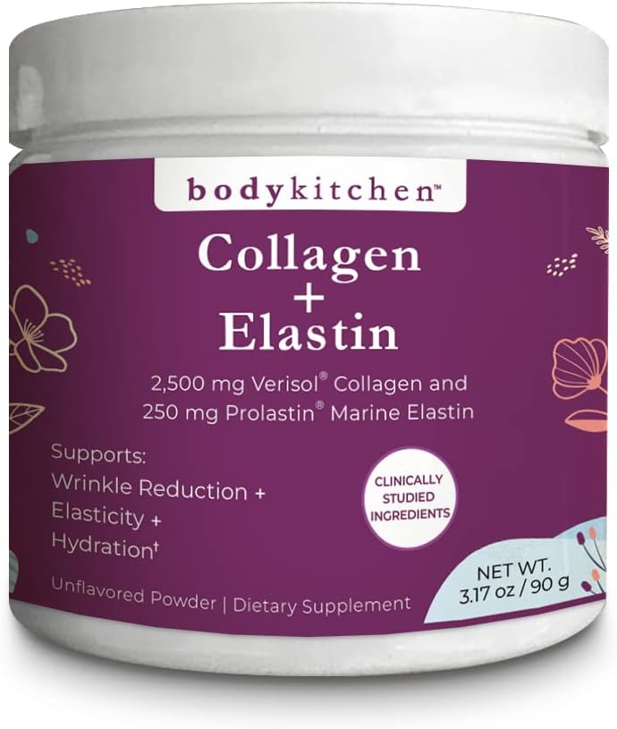 Collagen and Elastin Powder for Anti-Aging, Skin Health, and Elasticity - Unflavored, Odorless, Colorless (30 Servings)