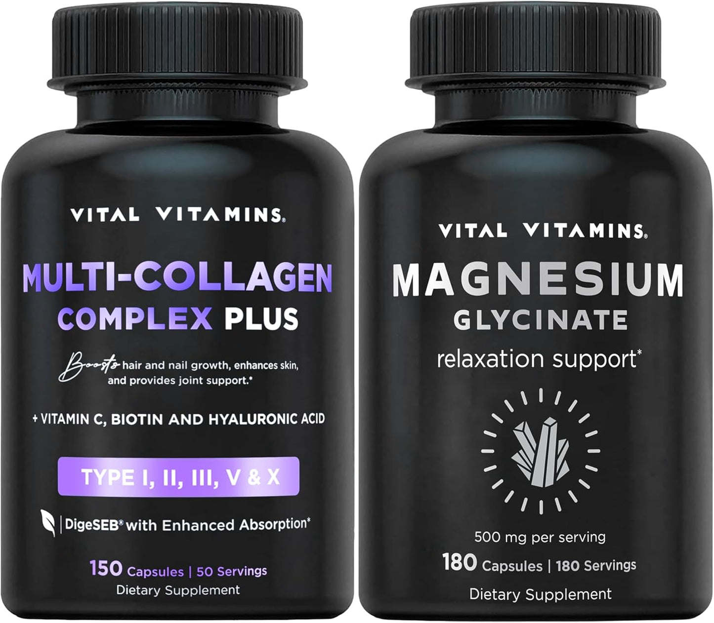 Collagen and Magnesium Supplement Capsules for Vitality and Health