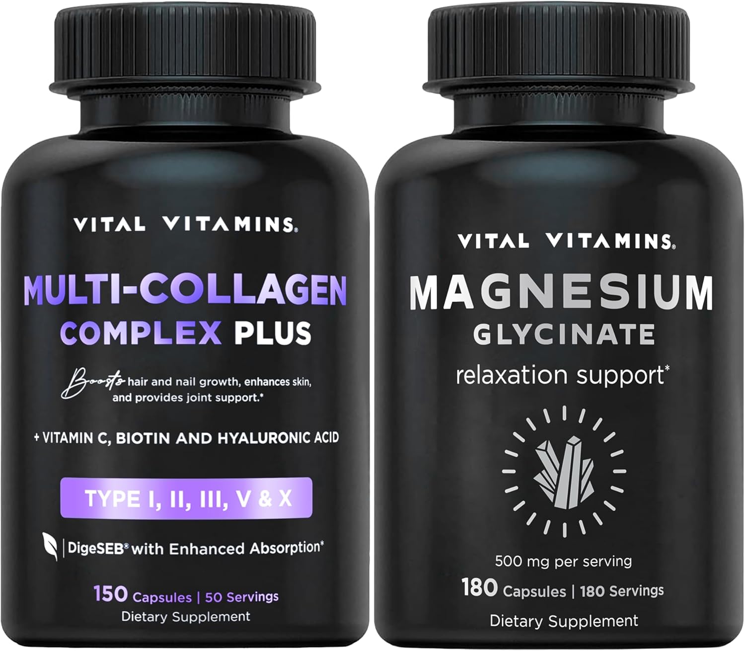 Collagen and Magnesium Supplement Capsules for Vitality and Health