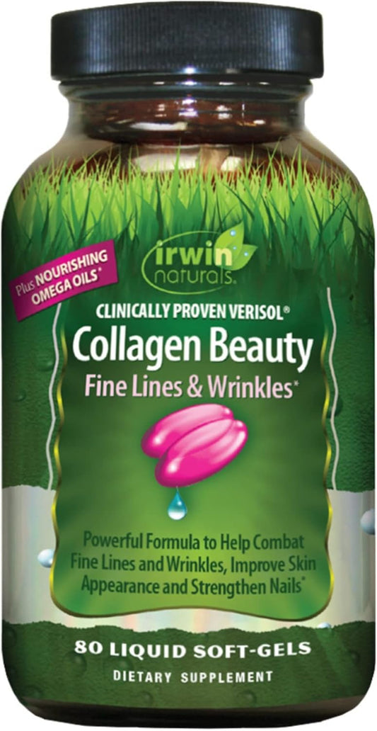 Collagen Beauty Supplement - 80 Liquid Softgels - Combats Fine Lines & Wrinkles, Enhances Skin & Nail Health - 13 Servings