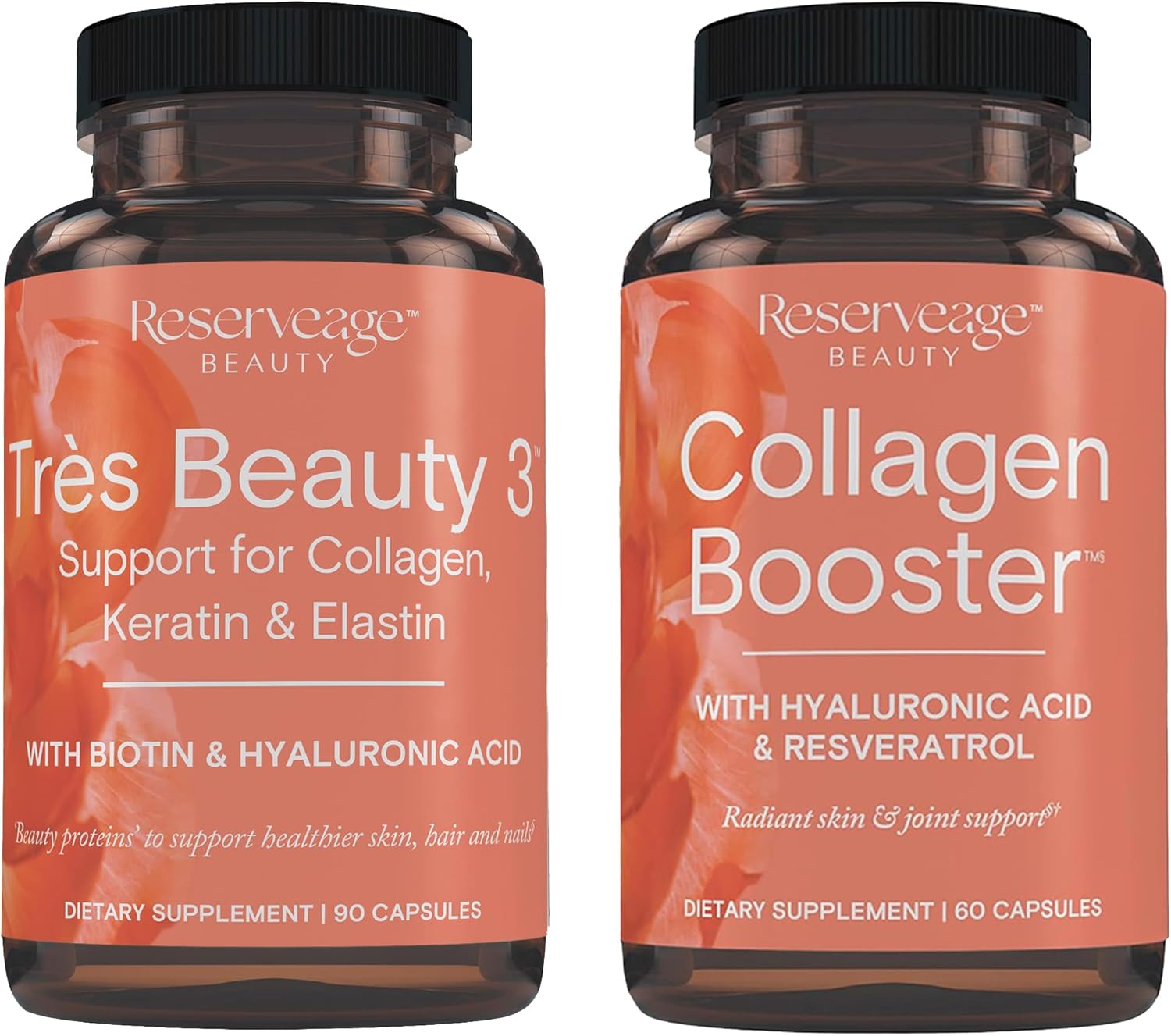 Collagen & Beauty Supplement Set for Hair Growth, Skin, Nails, and Joints - 90 Caps + 60 Caps