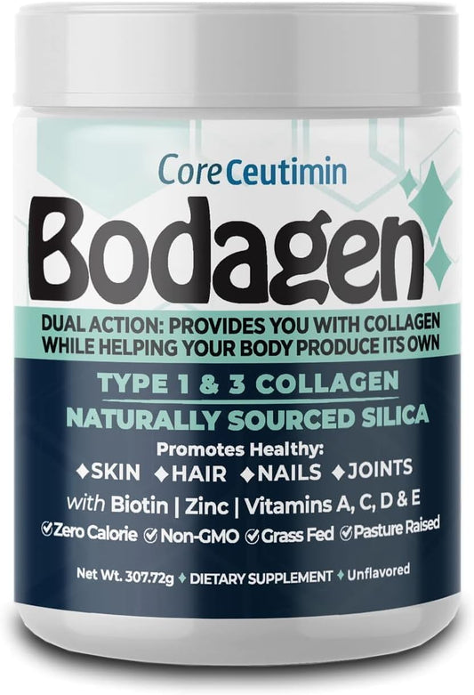Collagen Building Silica & Peptides Two Pack for Skin, Hair, Nail, Bone & Joint Health - Men & Women. With Biotin, Zinc, Vitamin A, C, D & E. 0 Cal, Non GMO, Unflavored