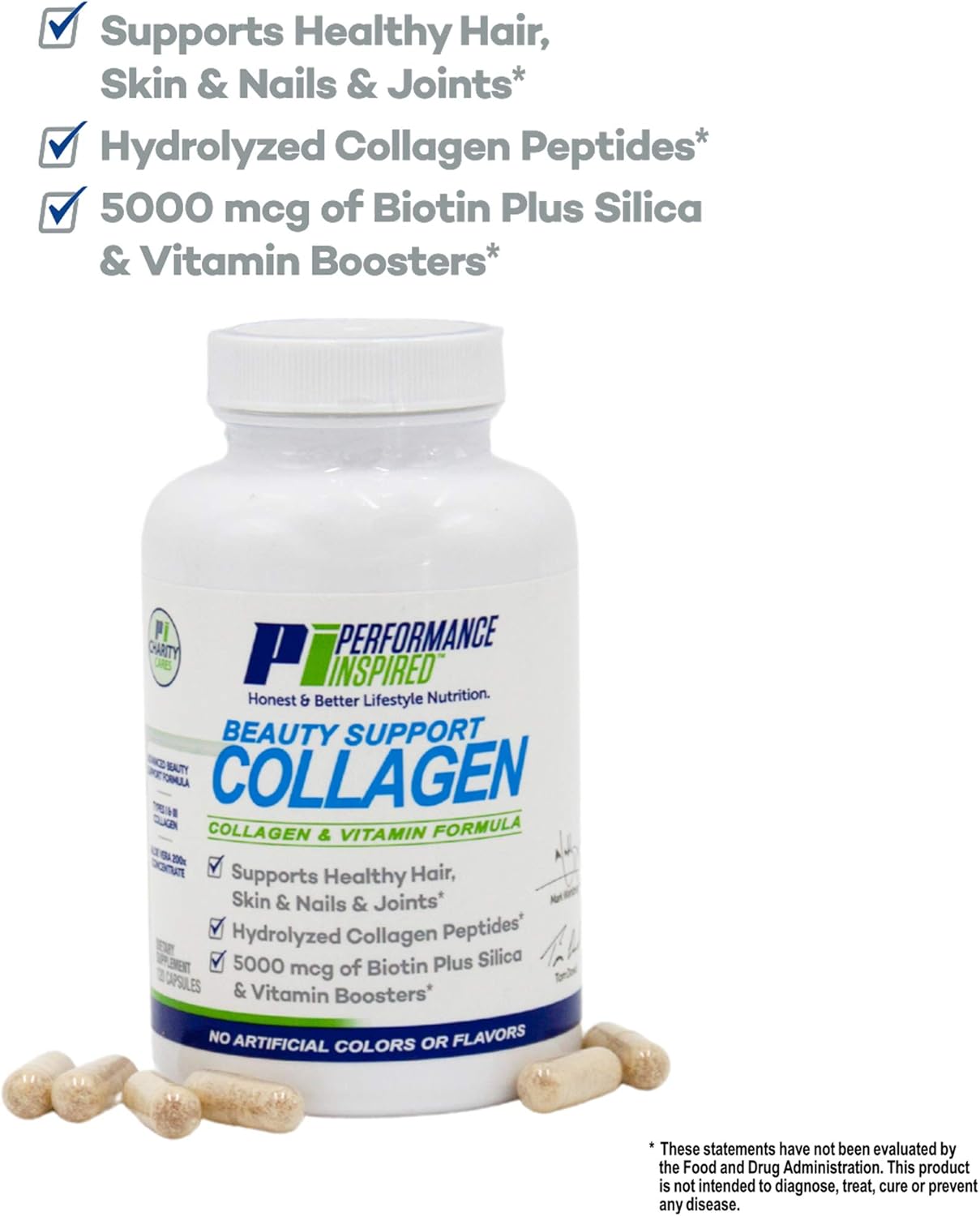 Collagen Capsules with Biotin & Aloe Vera for Joint, Skin, Nails & Beauty Support - 120 Count