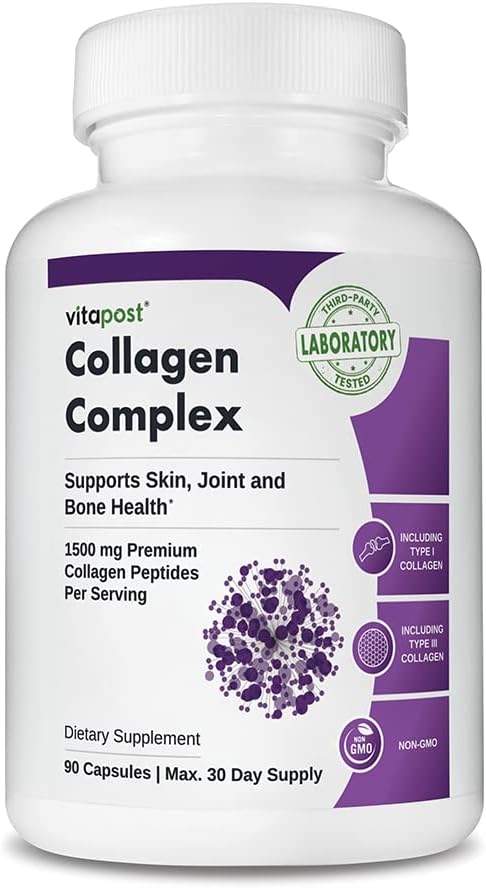 Collagen Complex Capsules - 1500mg per Serving for Healthy Skin, Bones, and Joints - 90 Capsules