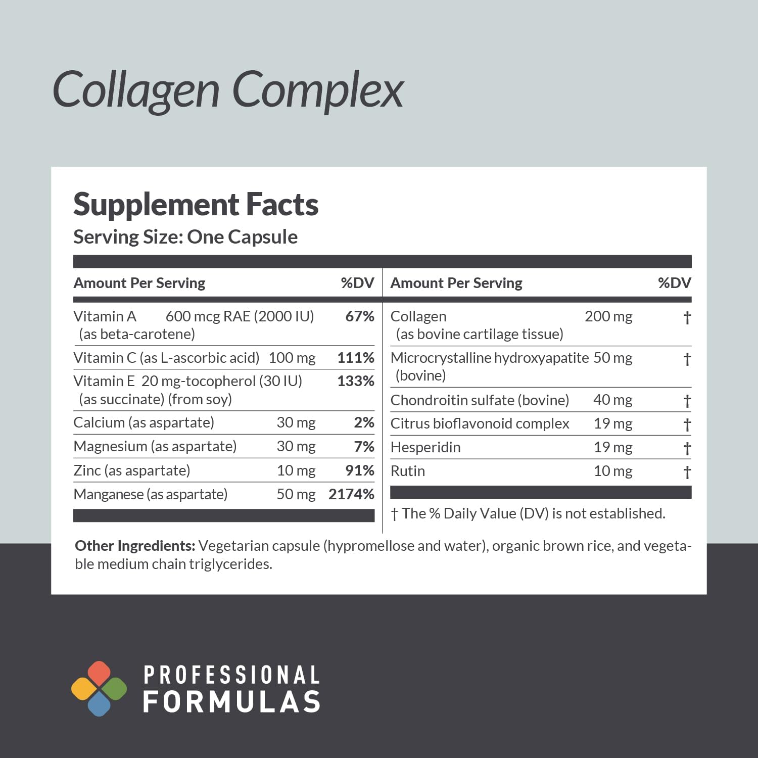 Collagen Complex Supplement with Bovine Cartilage, Hydroxyapatite, Chondroitin, Vitamins & Calcium for Joint Health - 180ct