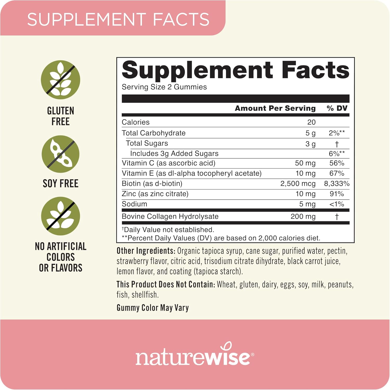 Collagen Gummies for Women with Biotin, Vitamin C, E, Zinc - Strawberry Lemon Flavor - 180 Count - Hair, Skin, Nails & Joint Support - 3-Month Supply