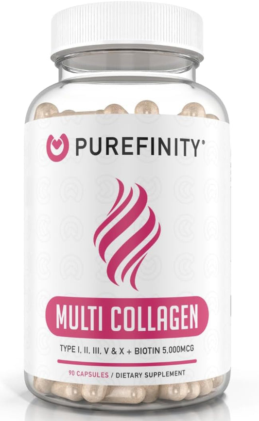 Collagen Peptides for Women with Biotin & Hyaluronic Acid - Supports Healthy Skin, Bones, Hair & Nails - Non-GMO, Grass-Fed - 90 Capsules