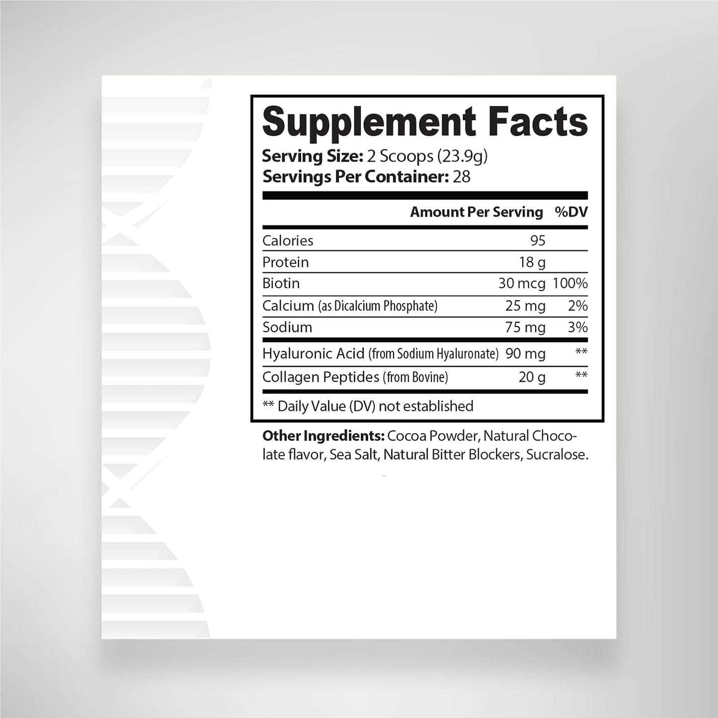 Collagen Peptides Powder for Hair, Skin, Nails, Joints - Non-GMO, Gluten Free - 667G Chocolate Supplement Made in USA