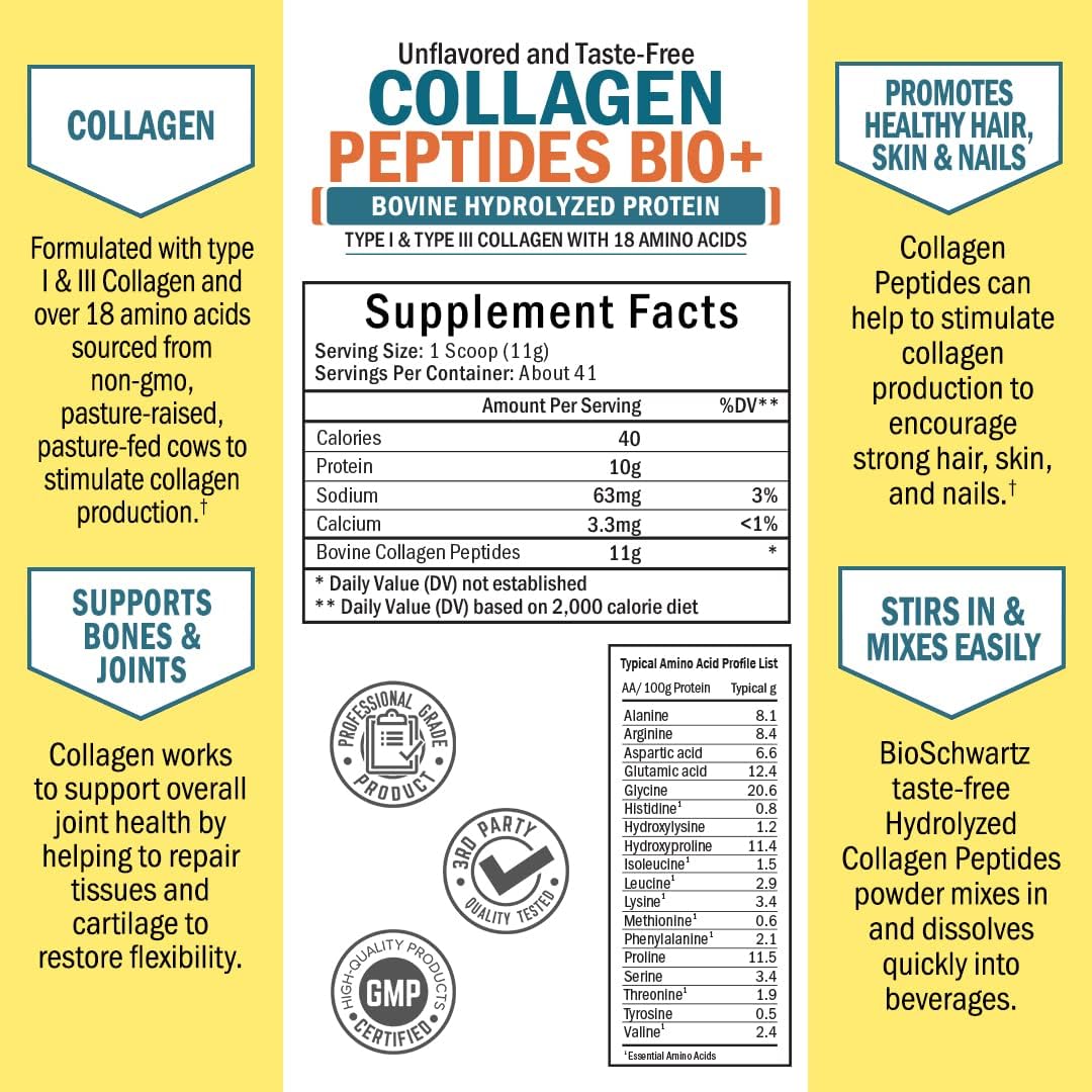 Collagen Peptides Powder with Prebiotics, Probiotics, and Digestive Enzymes for Women - 40 Servings