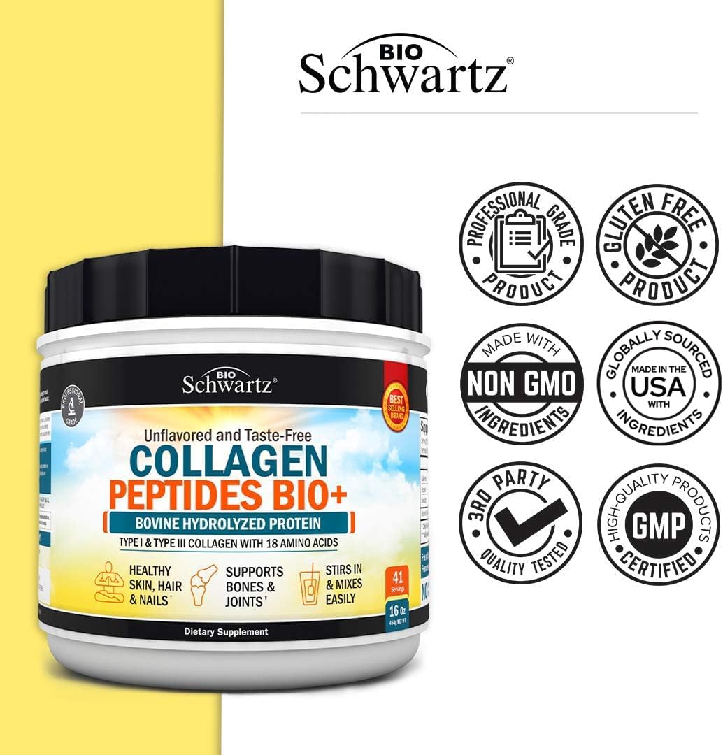 Collagen Peptides Powder with Prebiotics, Probiotics, and Digestive Enzymes for Women - 40 Servings