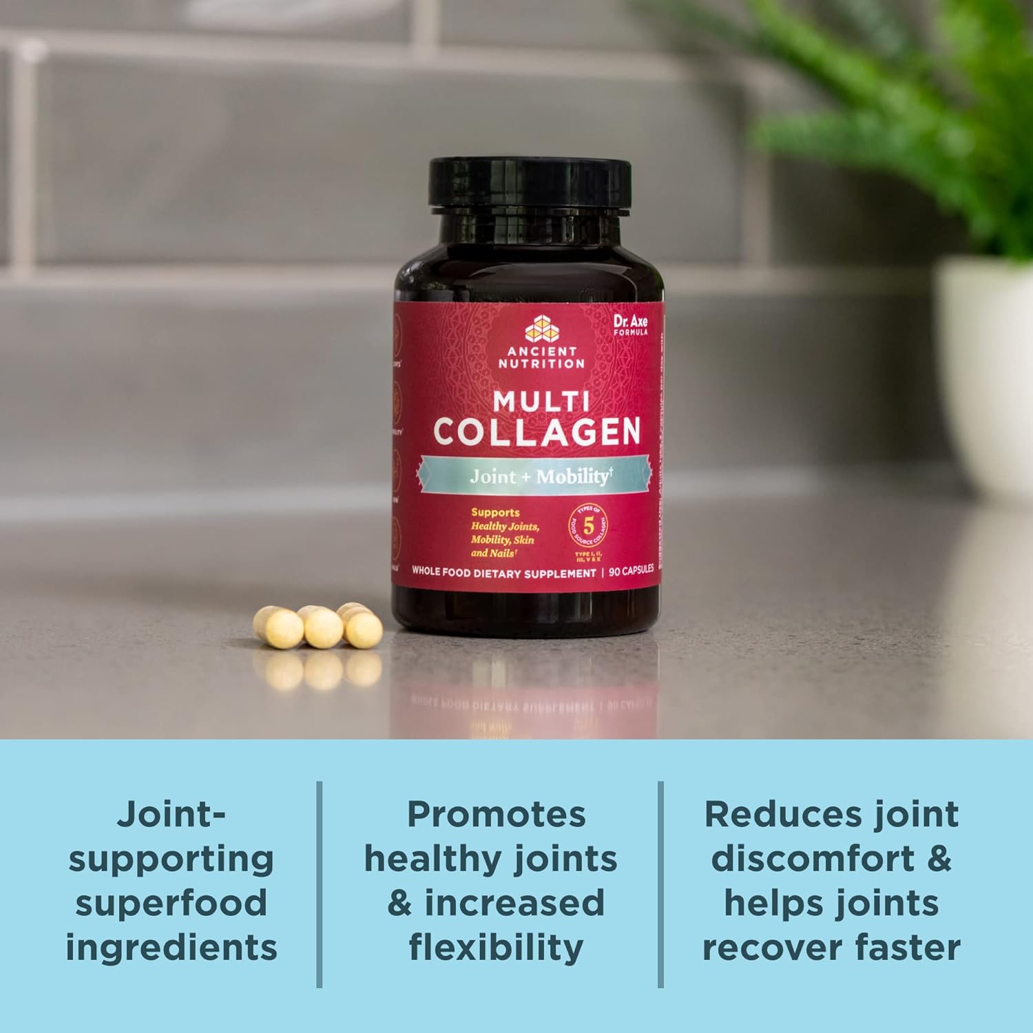 Collagen Pills for Joint Support - Multi Collagen Capsules 45 Ct - Supports Joints, Skin, Nails, Exercise Recovery - Paleo, Keto, Gluten Free