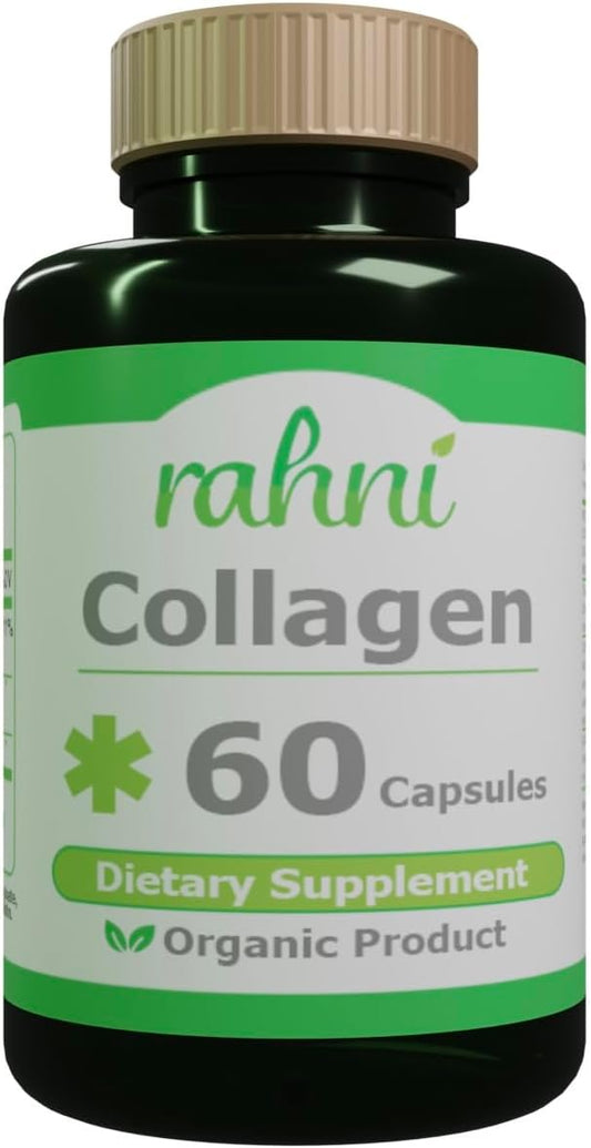 Collagen Supplement with Hyaluronic Acid & Vitamin C for Skin, Nails, Hair - Reduce Wrinkles - 60 Capsules