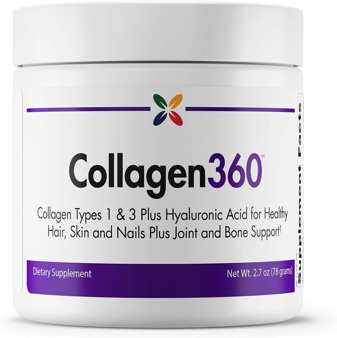 Collagen360 with Hyaluronic Acid Powder - Supports Healthy Hair, Nails & Skin - Reduce Fine Lines and Wrinkles - 2.7 oz