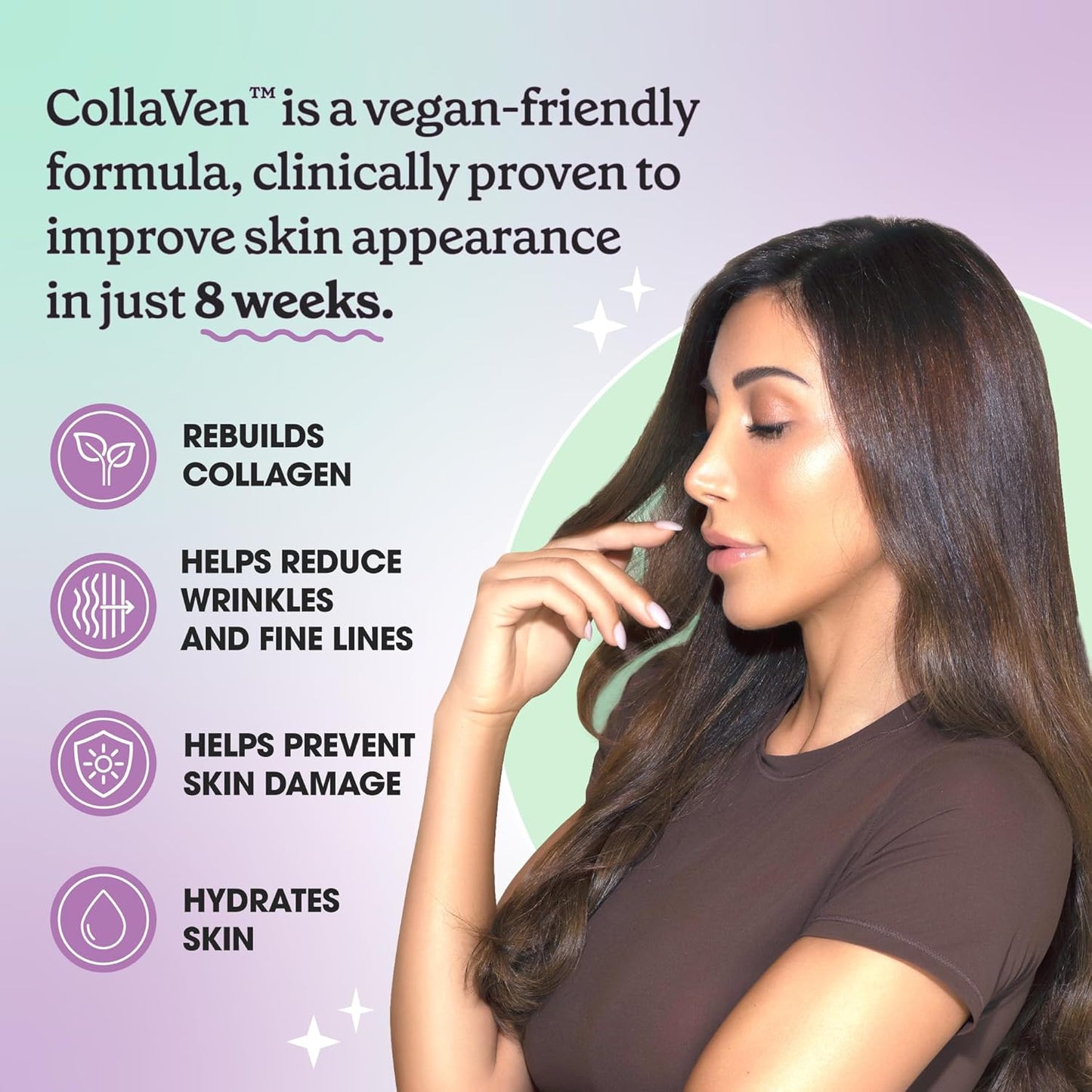 CollaVen Vegan Collagen Builder with Vitamin C for Youthful Skin - 60 Vegan Capsules, Boosts Production & Reduces Wrinkles