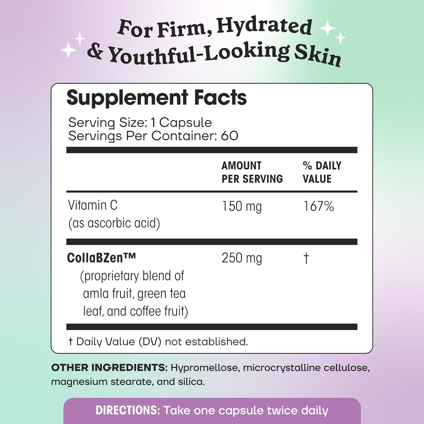 CollaVen Vegan Collagen Builder with Vitamin C for Youthful Skin - 60 Vegan Capsules, Boosts Production & Reduces Wrinkles