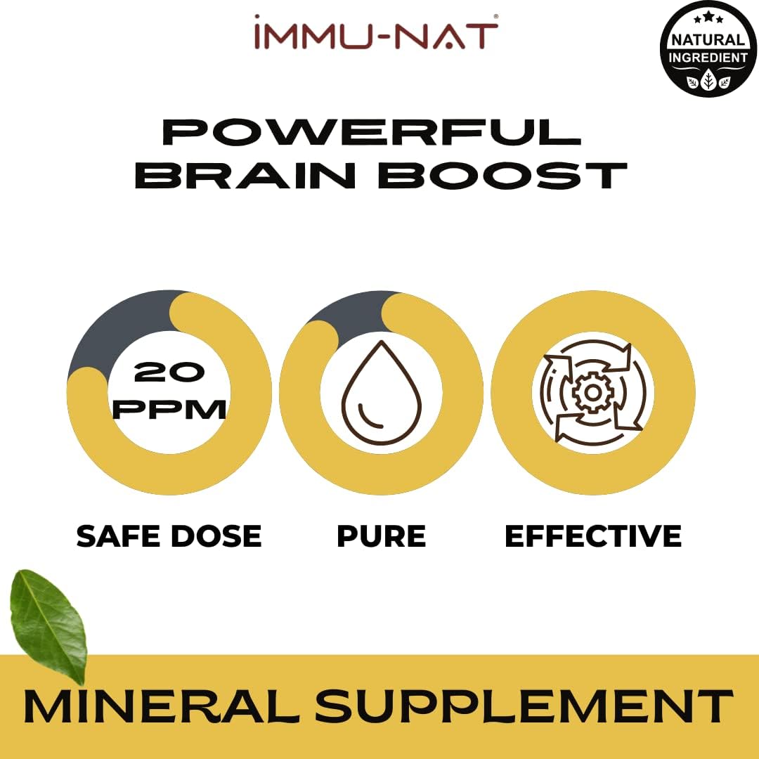 Colloidal Gold Water 24K Liquid 20PPM Supplement for Cognitive Function, Focus, Creativity, Calmness, Sleep - Pineal Gland Decalcification - Immu-nat