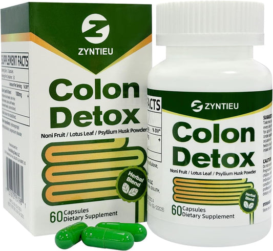 Colon Cleanse Detox Capsules for Constipation Relief & Weight Management - 60 Capsules