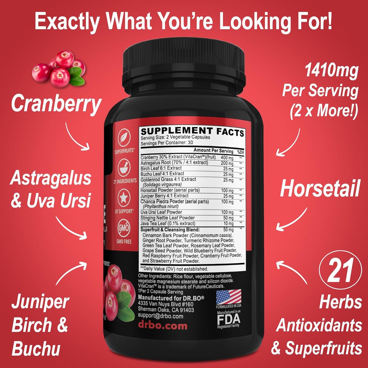 Colon Cleanser Detox & Kidney Cleanse Pills - 15 Day Cleanse Supplement with Cranberry & Uva Ursi for Gut Health & Body Flush