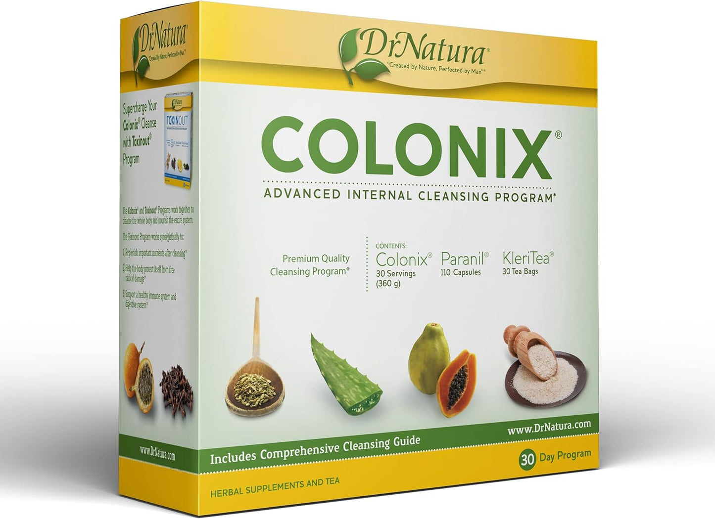 Colonix Kit Whole Psyllium Husk Powder Colon Cleanse Cleanser - 30 Day Pack (16 oz)