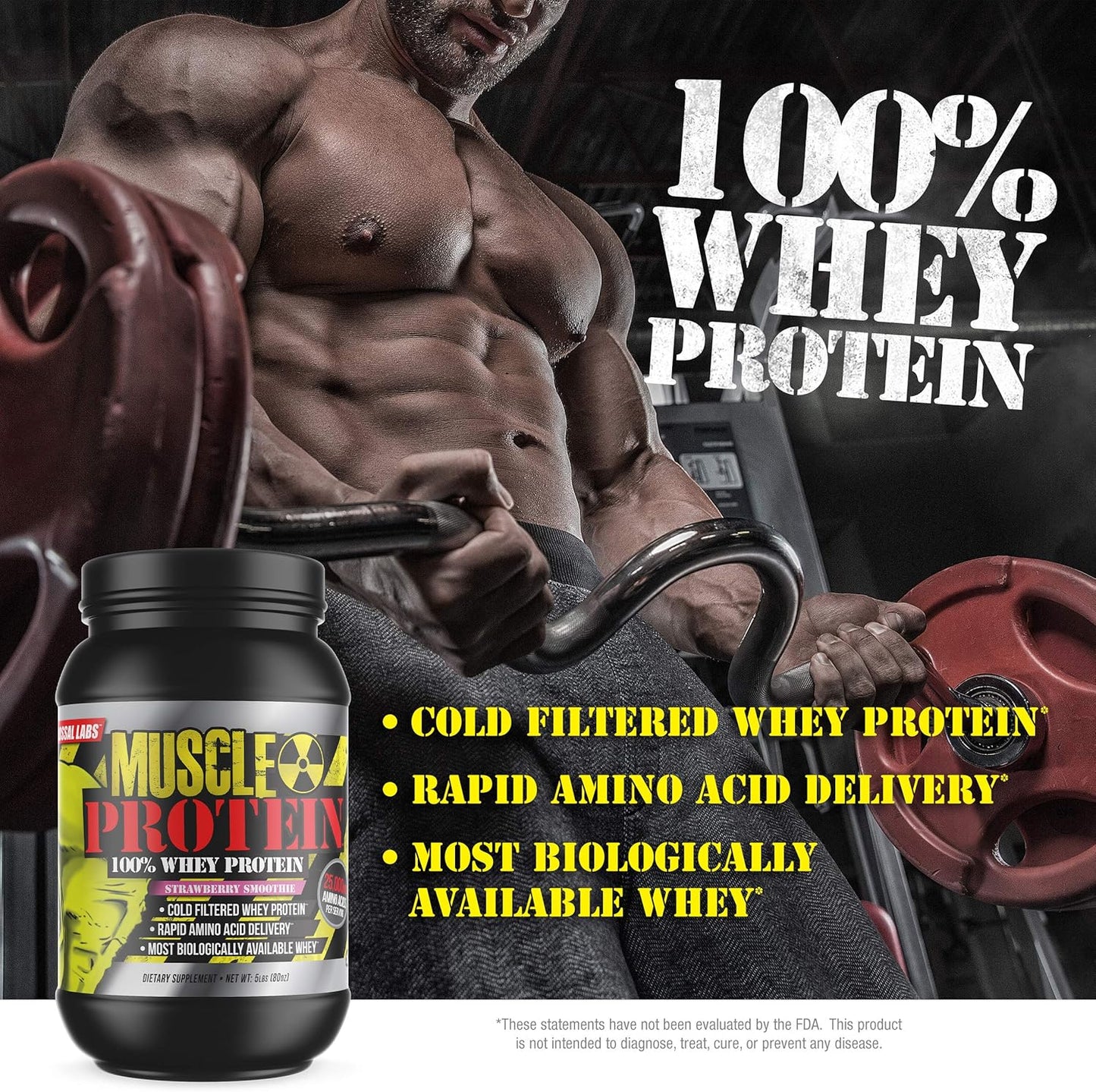 Colossal Labs Chocolate Whey Protein Powder - 20 lbs Total, Cold Filtered, 100g Pure Protein, 26.4g BCAAs, Packaging Varies