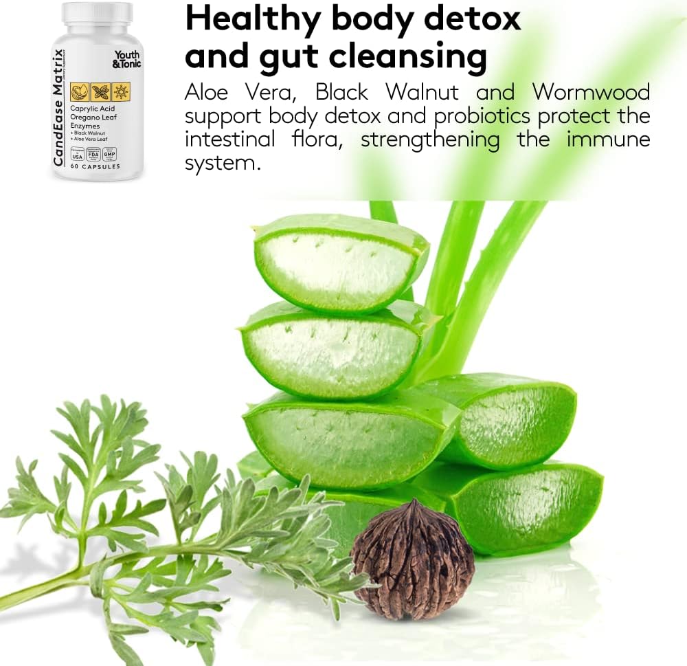 Complete Body Alkalizing Detox Pills for Youth & Energy | Supports Digestive Balance & Gut Health | Probiotics, Caprylic Acid, Oregano, Enzymes, ACV | Cleanse Complex