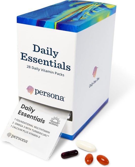 Complete Daily Essentials Multivitamin Pack for Women & Men - Includes Omega 3, Turmeric, Calcium, Vitamin D (28 Pack)