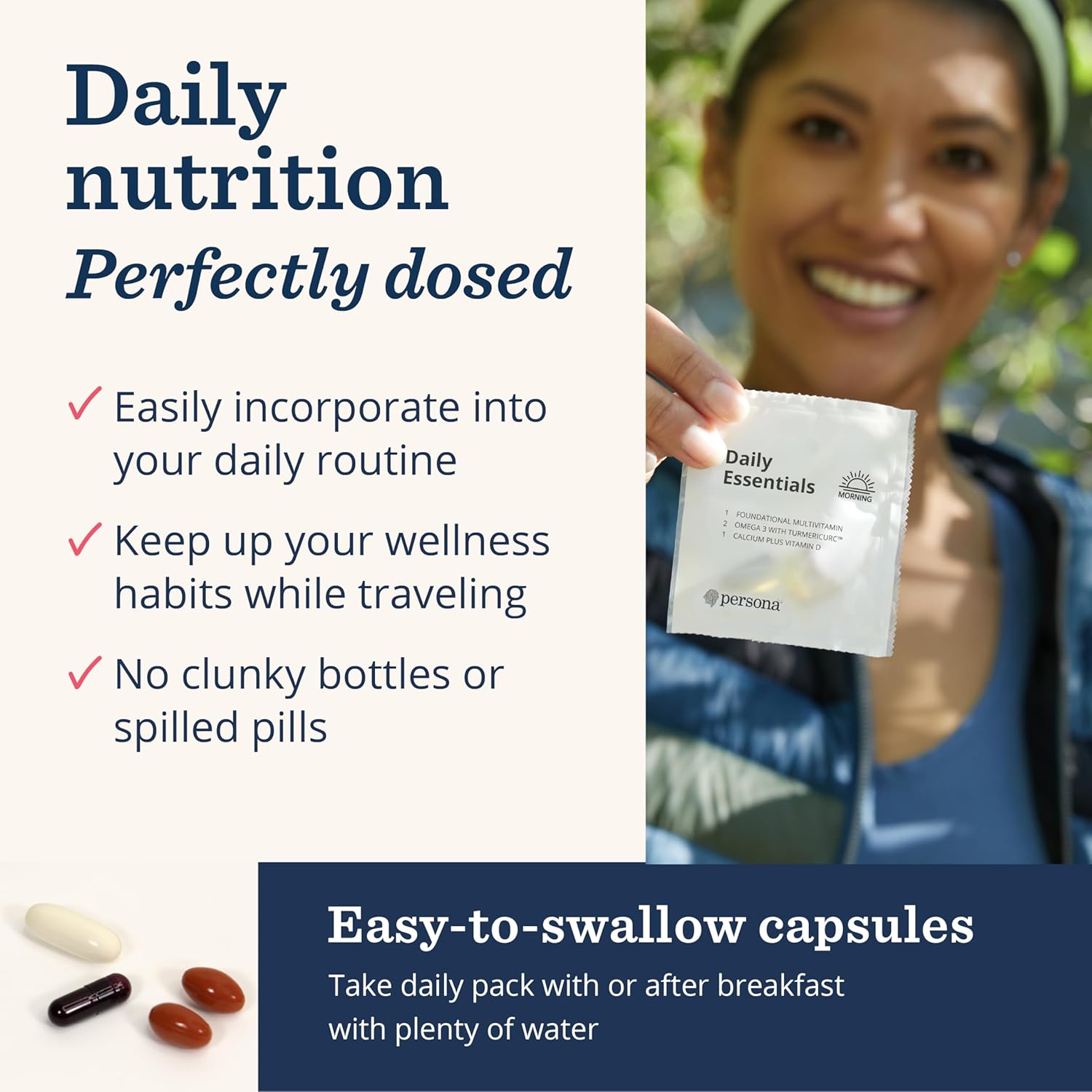 Complete Daily Essentials Multivitamin Pack for Women & Men - Includes Omega 3, Turmeric, Calcium, Vitamin D (28 Pack)