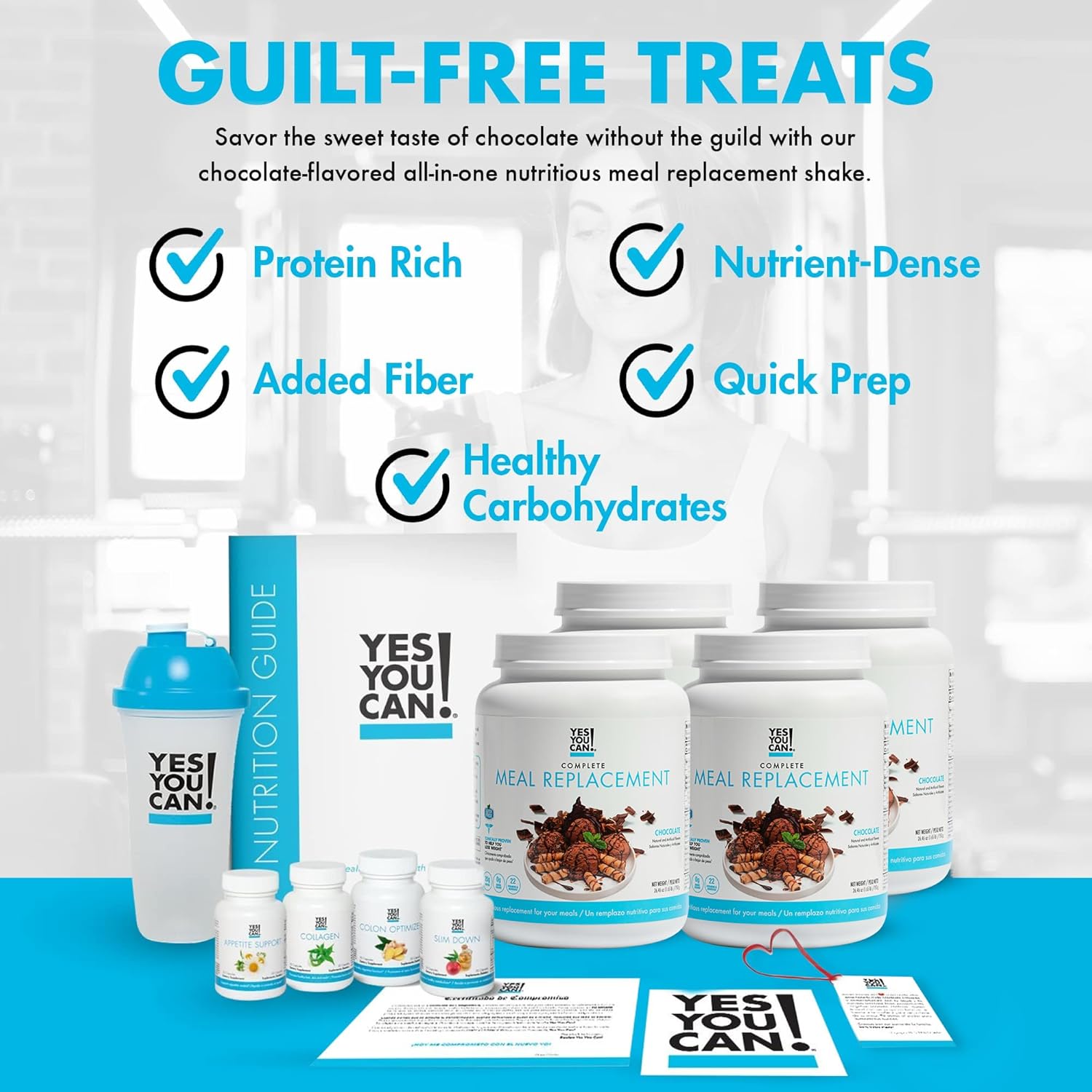 Complete Meal Replacement Kit - Meal Replacement Shake Powder & Natural Supplements, Nutritional Chocolate Meals (60 Servings)