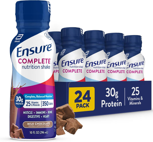 Complete Milk Chocolate Nutritional Shake - 24 Pack, 30g Protein, 27 Vitamins & Minerals, Balanced Meal Replacement, Ready To Drink