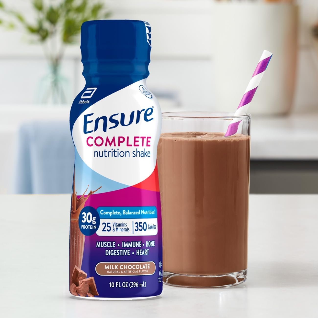 Complete Milk Chocolate Nutritional Shake - 24 Pack, 30g Protein, 27 Vitamins & Minerals, Balanced Meal Replacement, Ready To Drink
