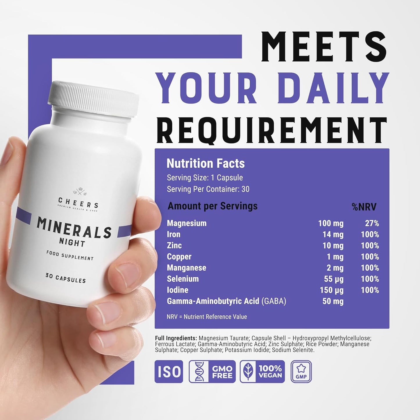 Complete Multivitamin for Men and Women with 12 Vitamins and Minerals including Magnesium, Iron, and Zinc | 30 Day/Night Capsules - 100% Daily Requirement Coverage