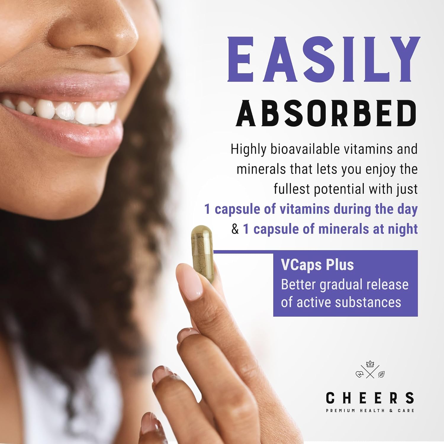 Complete Multivitamin for Men and Women with 12 Vitamins and Minerals including Magnesium, Iron, and Zinc | 30 Day/Night Capsules - 100% Daily Requirement Coverage